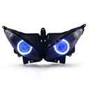 005 Headlight Yamaha Fz6S 2003-2009 Frontlamp Lightings Angel Halo Eye Blue